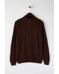 WOVCOR - Regular Fit Half Zip Funnel Neck Sweater - Lyst