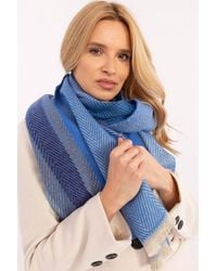 Love Lace - Stylish Winter Striped Soft Viscose Scarf With Fringe Ends - Lyst