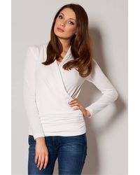 Love Lace - Envelope Cut V Neck Long Sleeve Sweater - Lyst