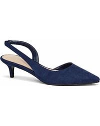 Spot on - Pointed Toe Slingback Kitten Heel Court Shoe - Lyst