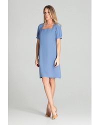 Love Lace - Spring Plain Square Neck Midi Dress - Lyst
