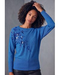Roman - Floral Sequin Knit Jumper - Lyst