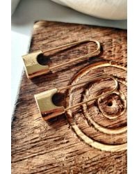 The Colourful Aura - Safety Pin Drop Dangle Hoop Earrings - Lyst