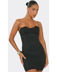 EGO - Sleeveless Lace Trim Mini Dress - Lyst