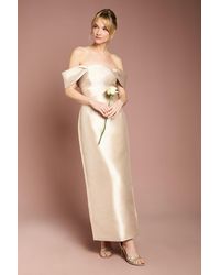 Coast - Honoured Twill Bardot Column Midi Bridesmaid Dress - Lyst