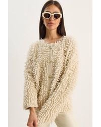 Bianco Lucci - Textured Button-Up Cardigan - Lyst