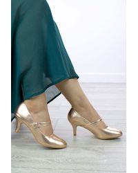AJVANI - Mid Heel Elastic Strap Mary Jane Court Shoes - Lyst