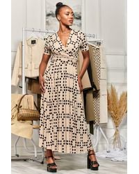 Jolie Moi - Wrap Front Jersey Maxi Dress - Lyst