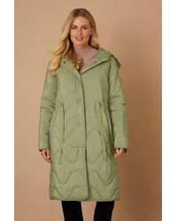 Wallis - Petite Drawcord Waist Hooded Quilted Coat - Lyst