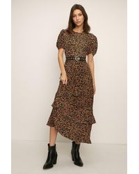 Oasis - Ditsy Printed Puff Sleeve Maxi Dress - Lyst