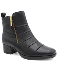 Pavers - Smart Leather Zip Fasten Block Heel Ankle Boots - Lyst