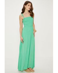 Oasis - Strappy Crinkle Shirred Maxi Dress - Lyst