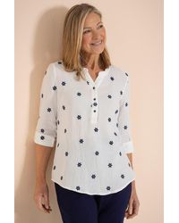 Anna Rose - Embroidered Cotton Top - Lyst