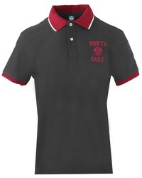 North Sails - Block Logo Black Polo Shirt - Lyst