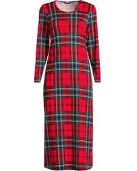 Lands' End - Long Sleeve Mid Calf, Pure Cotton Nightdress - Lyst