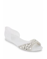 Spot on - Diamante Embellished Jelly Ballet Pumps - Lyst