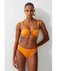 Karen Millen - Slinky Trim Detail Detachable Strap Bikini Top - Lyst