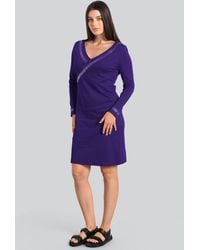 Enorsia - Full Sleeve Embroidered Wrap Dress - Lyst