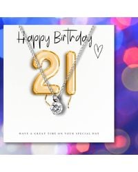 Aye Do Gifts - 21St Birthday Cubic Zirconia Necklace & Balloons Gift Card - Lyst