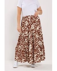 Yours - Abstract Floral Tiered Skirt - Lyst