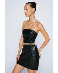 Nasty Gal - Buckle Detail Real Leather Mini Skirt - Lyst
