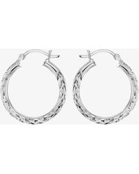 T.H.Baker - Sterling 25Mm Diamond-Cut Hoop Earrings 8.51.0949 - Lyst