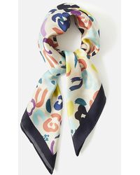 Accessorize - 'anne' Abstract Small Satin Square Scarf - Lyst