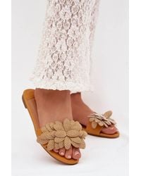 Love Lace - Comfortable Flat Flip Flop Sandals With Decorative Front - Lyst