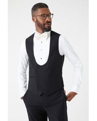 Burton - Slim Fit Black Tuxedo Suit Waistcoat - Lyst