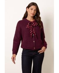 Blue Vanilla - Long Sleeve Button Up Round Neck Cardigan - Lyst