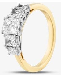 T.H.Baker - 18Ct Certified 1.63Ct Radiant Cut Diamond Five Stone Ring Rn10763 - Lyst