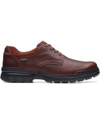 Clarks - Rockie Walk Gore-Tex Dark Tan Leather Derby Shoes - Lyst