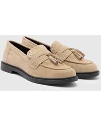 Oasis - Bunny Suede Brogue Detail Tassel Loafers - Lyst