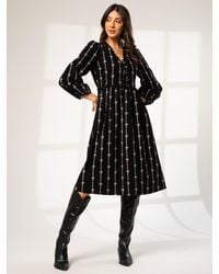 Rose & Nancy - Beatrix--Cord-Embroidered-Midi-Dress - Lyst