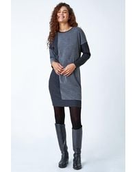 Roman - Colour Block Stretch Jumper Dress - Lyst