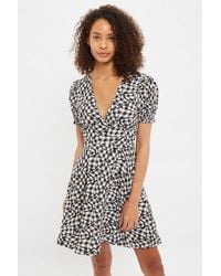 Louche - Merle Gingham Twist Print V Neck Mini Tea Dress - Lyst