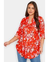 Yours - Floral Pintuck Shirt - Lyst