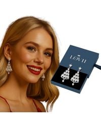 Lovii - Starlit Evergreen 925 Earrings With Cubic Zirconia - Lyst