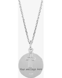 T.H.Baker - Engravables- Plain Disc & Cross Pendant P-4078 - Lyst