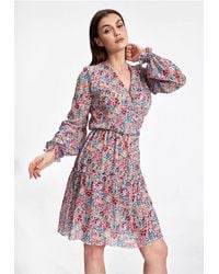Love Lace - Airy Summer Mini Dress With Elastic Waist Ruffle - Lyst