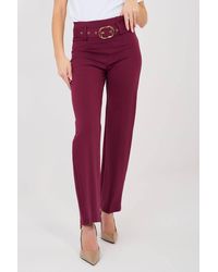 Love Lace - Viscose High Waisted Straight Trousers - Lyst