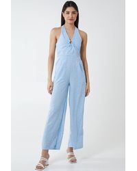 Blue Vanilla - Ring Detail Halterneck Culotte Jumpsuit - Lyst