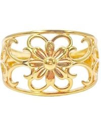 Raina Jewels - 22Ct Floral Ring High Polished Design 12Mm Width Size M - Lyst