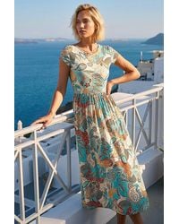 Roman - Paisley Print Short Sleeve Midi Dress - Lyst