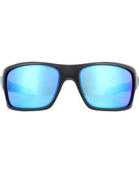 Oakley - Wrap Black Ink Prizm Sapphire Turbine Sunglasses - Lyst