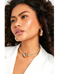 Boohoo - Large Sphere Drop Statement Choker Necklace - Lyst