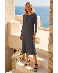 Roman - Textured A-Line Stretch Midi Dress - Lyst