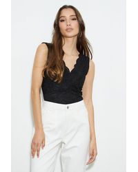 Dorothy Perkins - Lace V Neck Shell Top - Lyst
