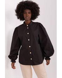 Love Lace - Long Sleeve Shirt With Stand Collar & Frill Cuff - Lyst