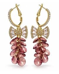 BluCore - Tone Crystal Bow Drop Earrings - Lyst